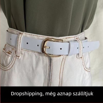 Női PU öv koreai stílusban, divatos és sokoldalú farmerhez, öltönyhöz és kabáthoz, dekoratív kiegészítő, hossz 105 cm, szélesség 2-4 cm