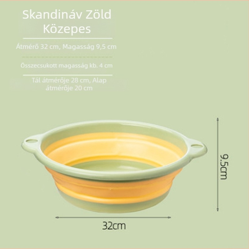 Családi összecsukható mosóedény otthoni, utazási és kültéri használatra – hordozható, nagy kapacitású, alkalmas arc- és zöldségek mosására, lábak áztatására