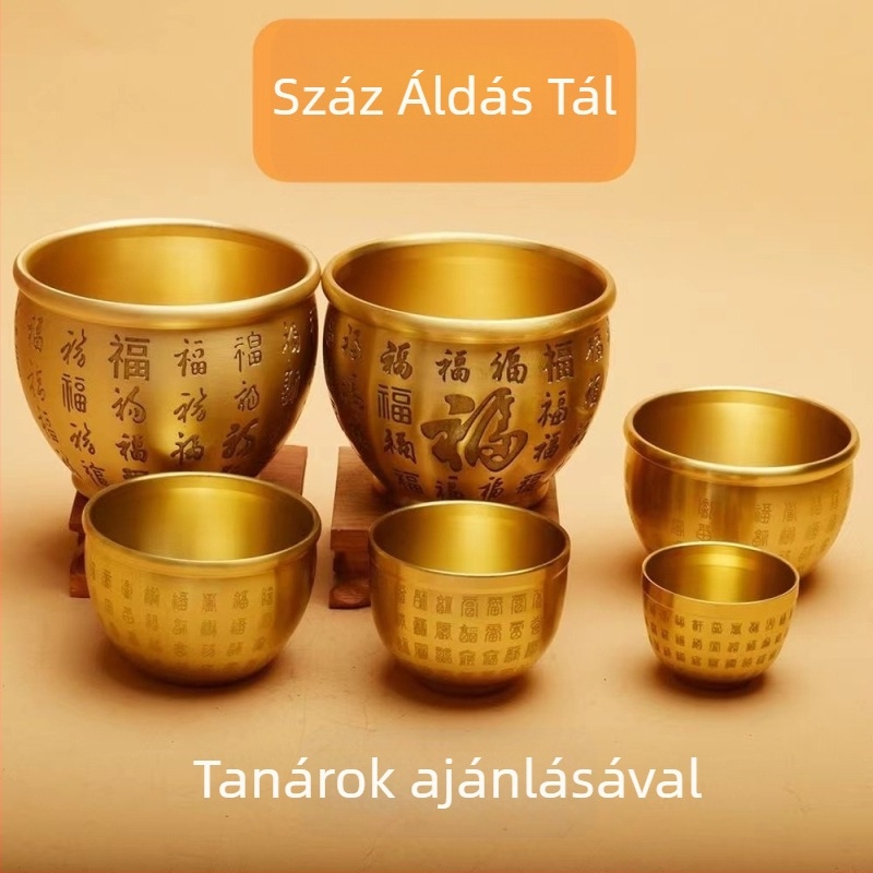 Baifu sárgaréz henger – asztali dísz a gazdagság vonzásáért, kis hamutál