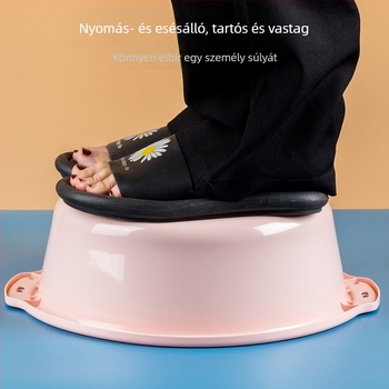 Műanyag háztartási mosóedény arc- és zöldségmosáshoz, két füllel, falra akasztható, kompakt babaméretű