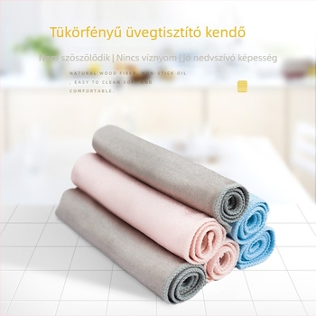 Vastagított mikroszálas üvegtisztító kendő, nedvszívó, bolyhosodásmentes, autó- és háztartási tisztításra