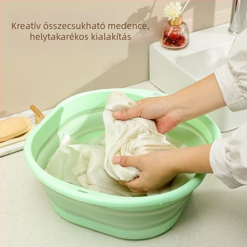 Összecsukható műanyag mosdóedény – kollégiumi, otthoni és utazási használatra – nagy, közepes és kis méretben