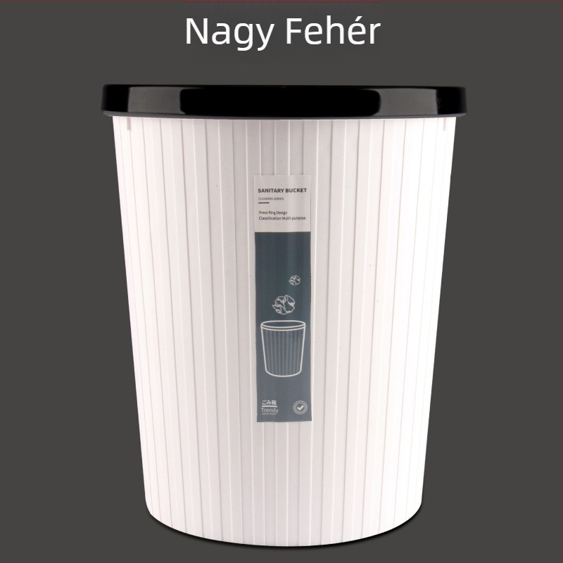 Háztartási szemetes fedél nélküli, minimalistikus hengeres kivitel, 4 L-ig, nappali, fürdőszoba, konyha, iroda.