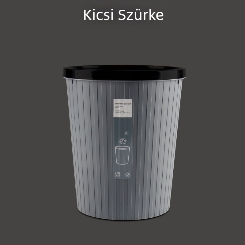 Háztartási szemetes fedél nélküli, minimalistikus hengeres kivitel, 4 L-ig, nappali, fürdőszoba, konyha, iroda.