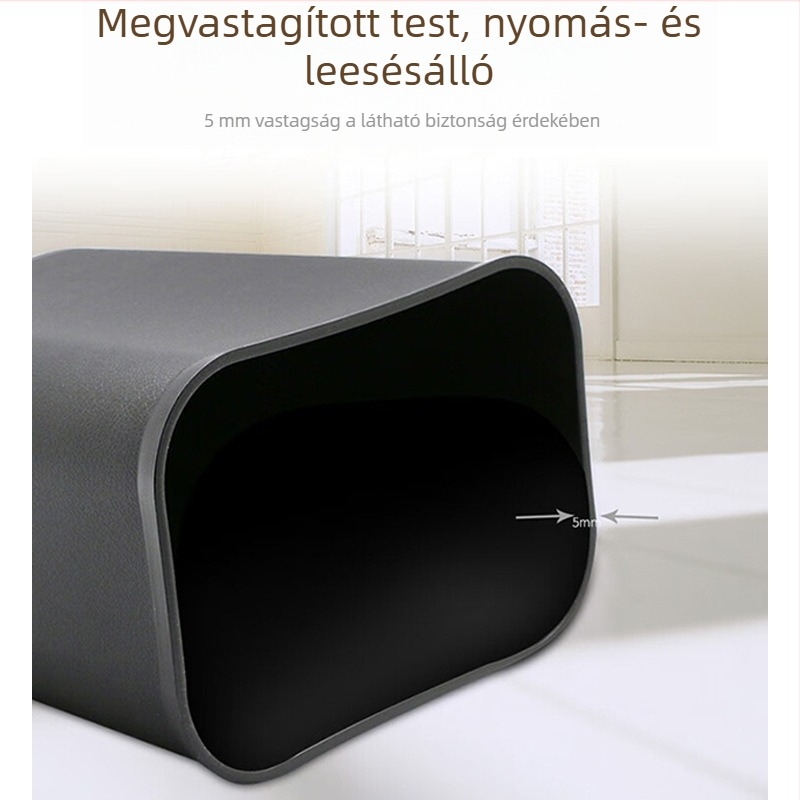 Műanyag szemetes kuka, 8L/15L, tűzálló, négyzet alakú konyhához, megerősített kivitel