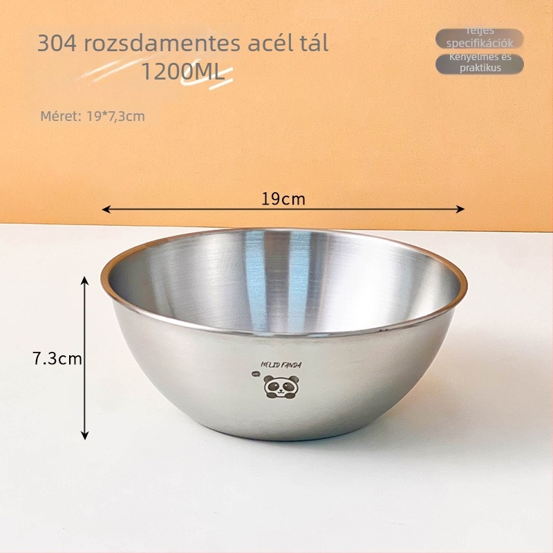 304 rozsdamentes acélból készült mély dagasztó- és keverőtál mérőskálával, nagy kapacitású konyhai tál