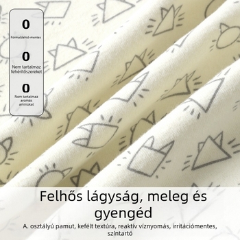 Gyerekeknek készült kétszer rétegű 100% pamut sapka, mintával, meleg és szélálló őszi–téli szezonra, 2–9 éveseknek