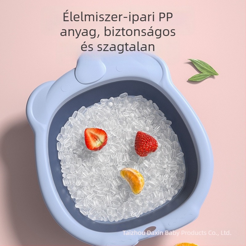 Új összecsukható gyerek mosómedence arca és lába mosásához, PP anyag, rajzfilm alak