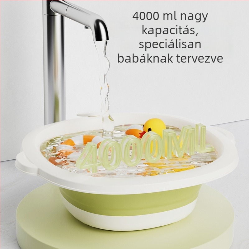 Összecsukható babaarcmosó kád, hordozható utazáshoz