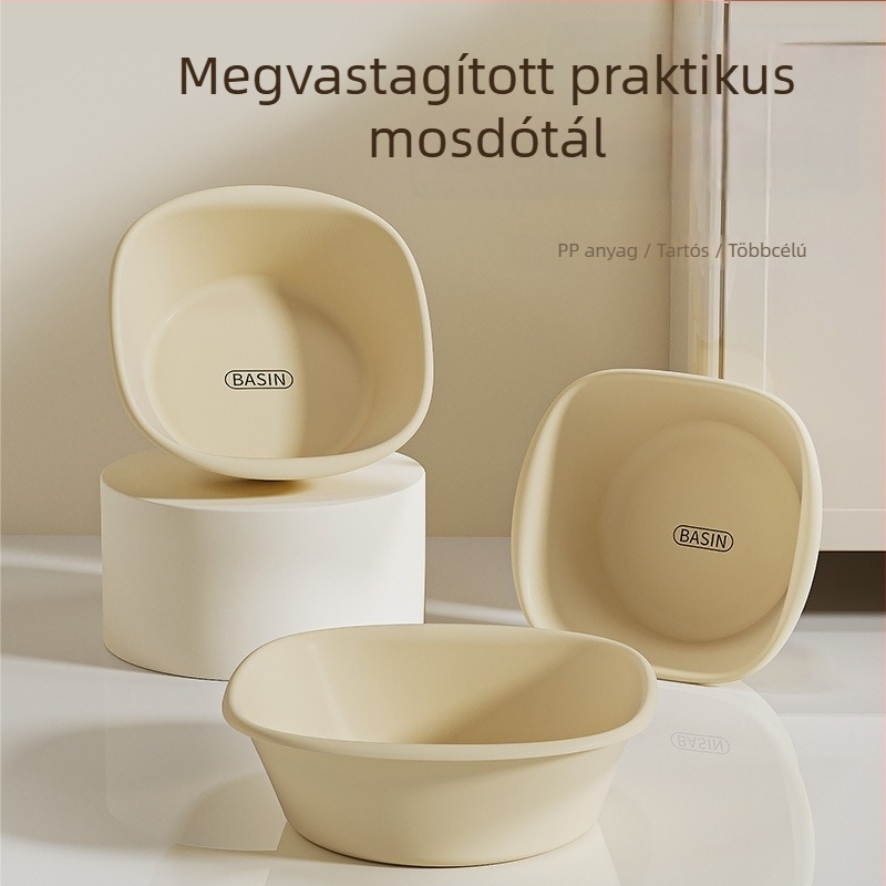 Műanyag mosdókagyló otthoni és kollégiumi használatra logóval nyomtatva