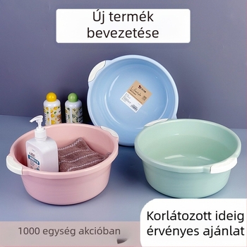 Vastag falú műanyag mosóedény, 32 cm, többfunkciós arctisztításhoz, zöldségekhez és ruhákhoz