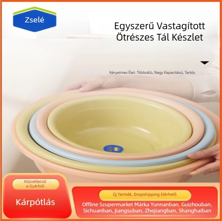 Műanyag mosómedence, nagy méretű kollégiumi mosáshoz, vastagított és strapabíró