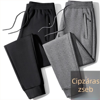 Férfiaknak kényelmes sportnadrág, laza szabás, egyenes szár, vékony anyagú tavasz–ősz