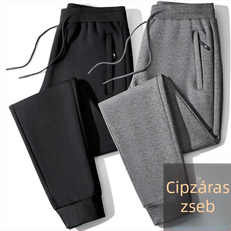 Férfiaknak kényelmes sportnadrág, laza szabás, egyenes szár, vékony anyagú tavasz–ősz