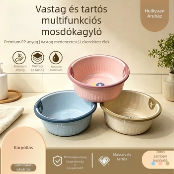 Műanyag mosómedencék készlet – nagy méretű háztartási medencék arcra, lábakra, ruhákra és zöldségek mosásához