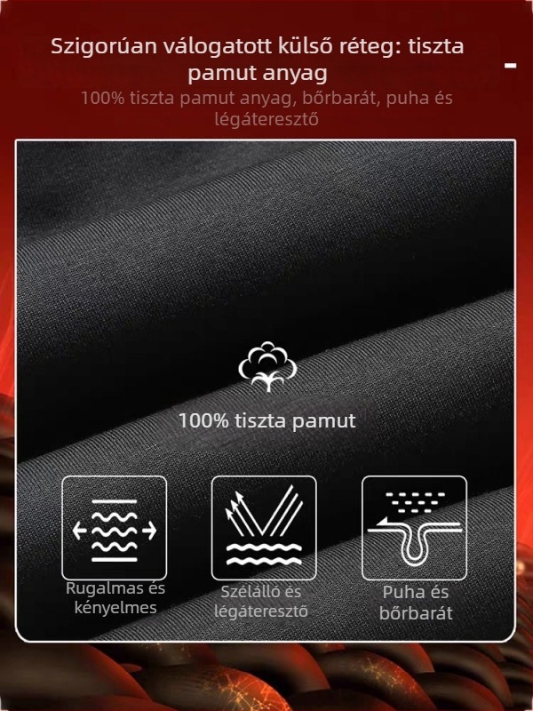 Férfi téli fleece-bélelt pamut sportnadrág, lazított szabású