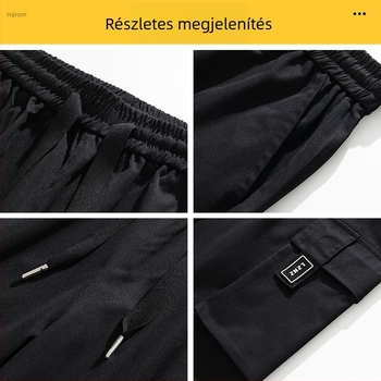 Fleece-belelt meleg, egyenes szabású munkás nadrág férfiaknak, casual