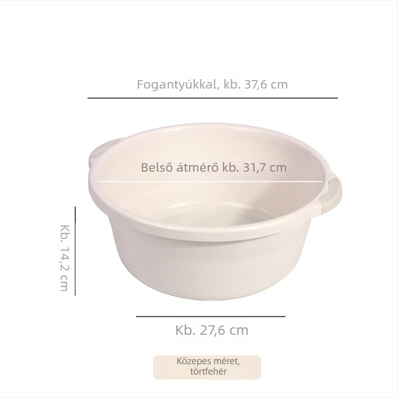 Jiachao vastagított dupla fogantyús műanyag mosdómedence otthoni használatra – többfunkciós arcmosásra, lábáztatásra, mosásra és fürdésre