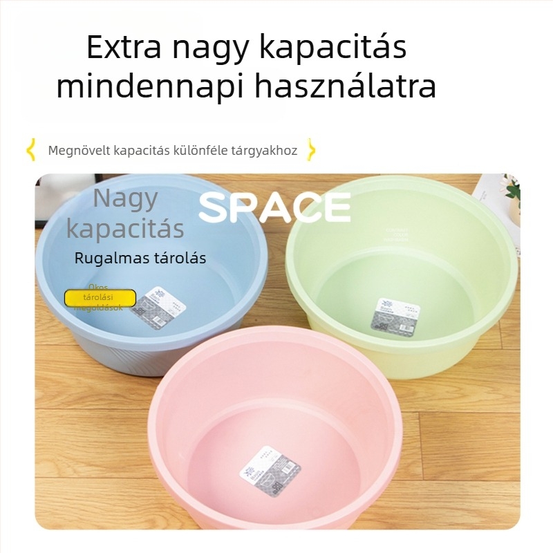 Megvastagodott, egyszínű műanyag mosóedény, phoenixfarkú formával, tartós és hosszú élettartamú, arc- és ruhatisztításra