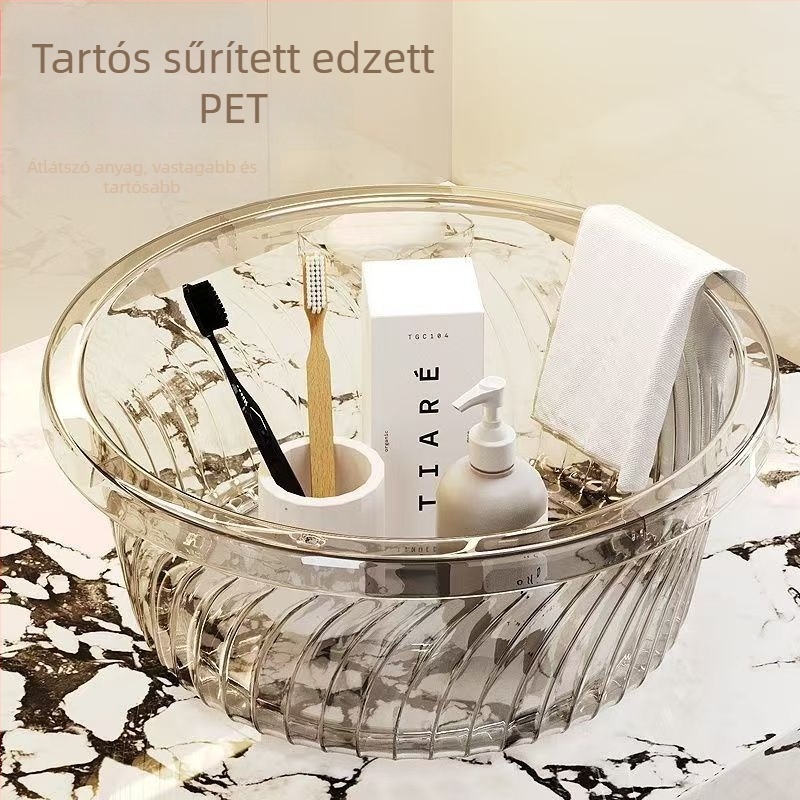 Átlátszó, elegáns, 32 cm-es, többfunkciós mosóedény háztartási és konyhai használatra, mosogatáshoz, zöldségek megmosásához, ruhák mosásához és kézmosáshoz