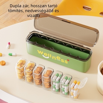 Teljes készlet hordozható gyógyszeres dobozokkal, hét napos használatra, nedvességálló mini dobozokkal három étkezésre naponta