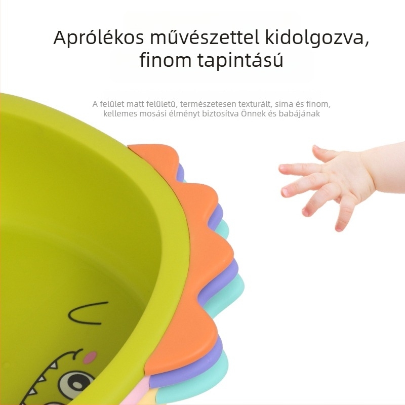 Újszülött babafürdő tál — PP műanyagból, aranyos rajzfilm dizájn