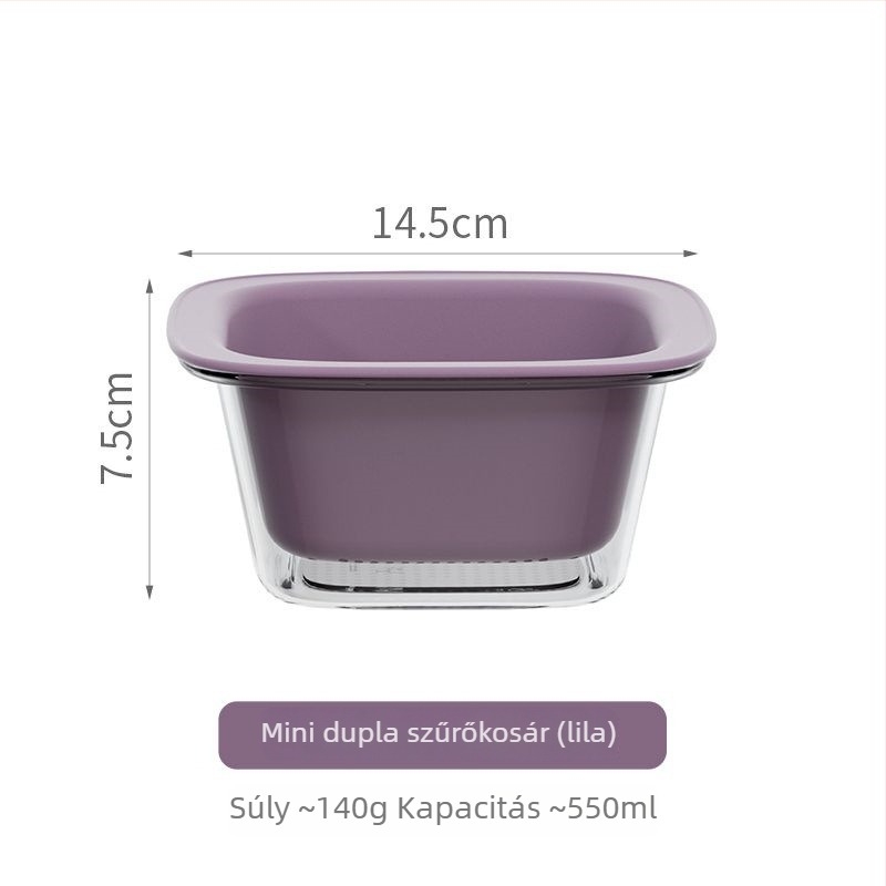 Mini kettős szintű gyümölcskosár, műanyag leeresztőkosárral, konyhai és nappali használatra