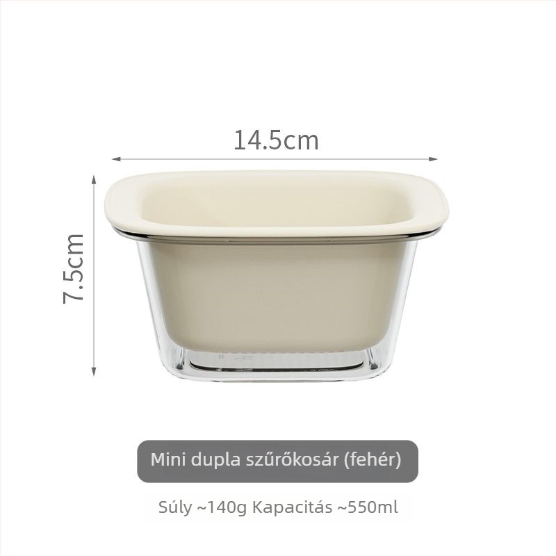 Mini kettős szintű gyümölcskosár, műanyag leeresztőkosárral, konyhai és nappali használatra