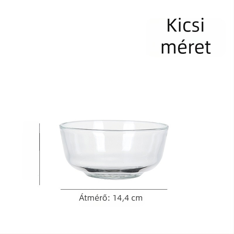 Hőálló üvegből készült leveses tál, nagy méretű, vastag falú, készlet tészta- és salátátálhoz