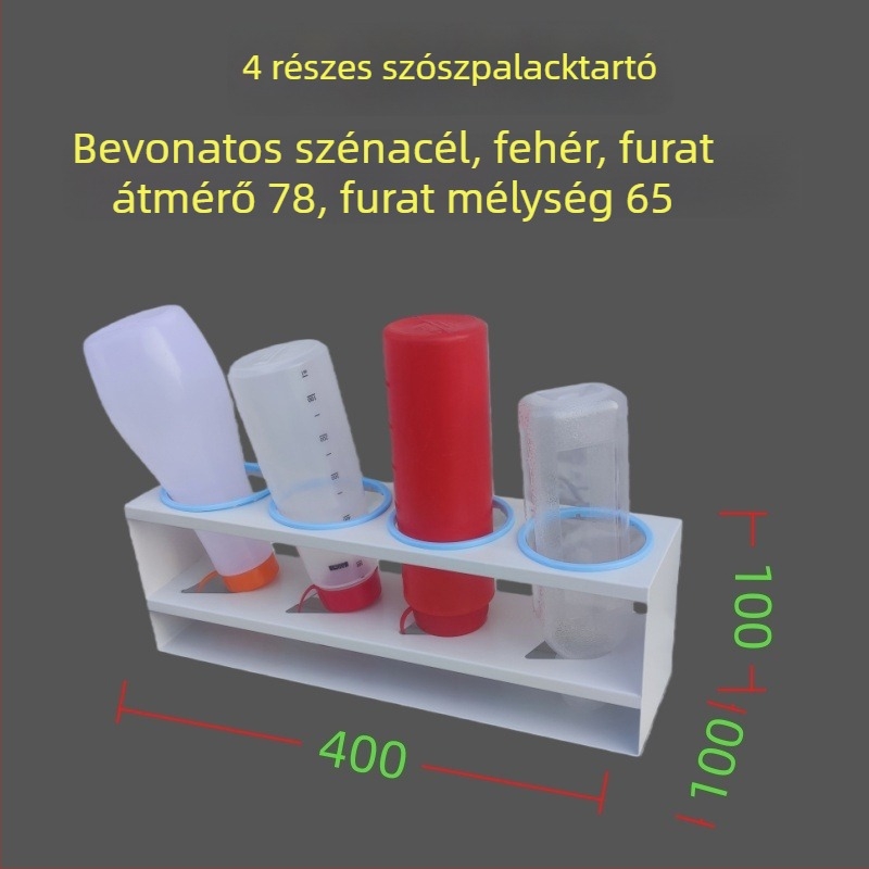 Konyhai pulton található fűszertartó és fordított üvegtároló