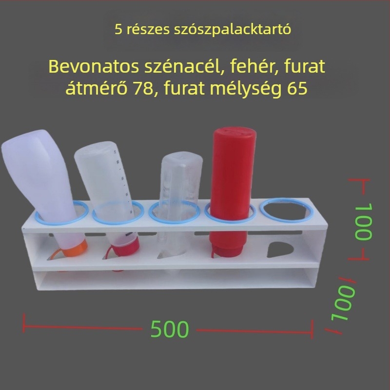 Konyhai pulton található fűszertartó és fordított üvegtároló