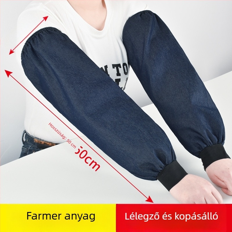 Denim karvédők munka céljára, hosszúak, megerősítettek, kopásállóak hegesztéshez és szennyeződés elleni védelemhez, téli használatra