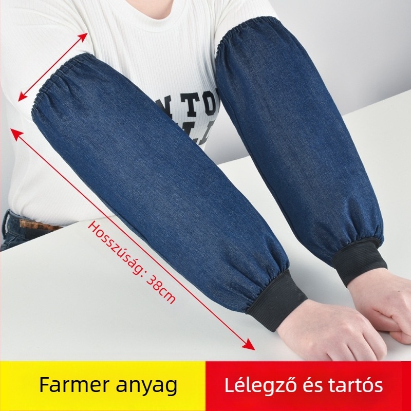 Denim karvédők munka céljára, hosszúak, megerősítettek, kopásállóak hegesztéshez és szennyeződés elleni védelemhez, téli használatra