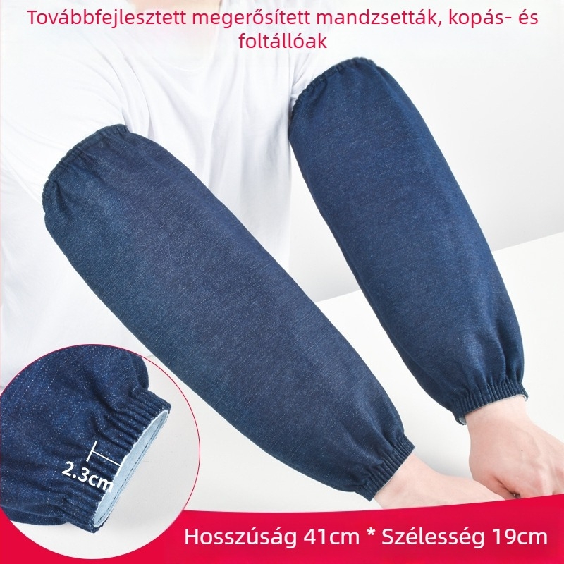 Denim karvédők munka céljára, hosszúak, megerősítettek, kopásállóak hegesztéshez és szennyeződés elleni védelemhez, téli használatra