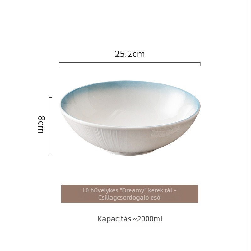 Fehér porcelánból készült nagy leveses tál savanyú káposztás halhoz, otthoni és kereskedelmi használatra, 2024-es modell