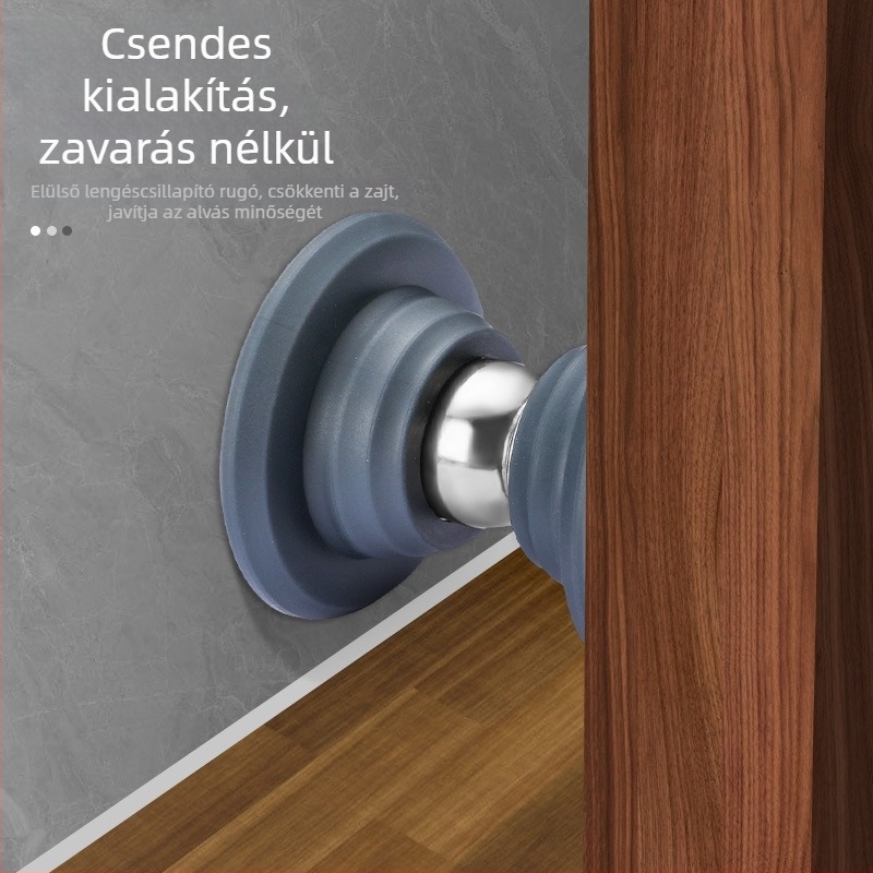Szilikon mágneses ajtóstop, fúrás nélküli, falra szerelhető, halk, beltéri faajtókhoz