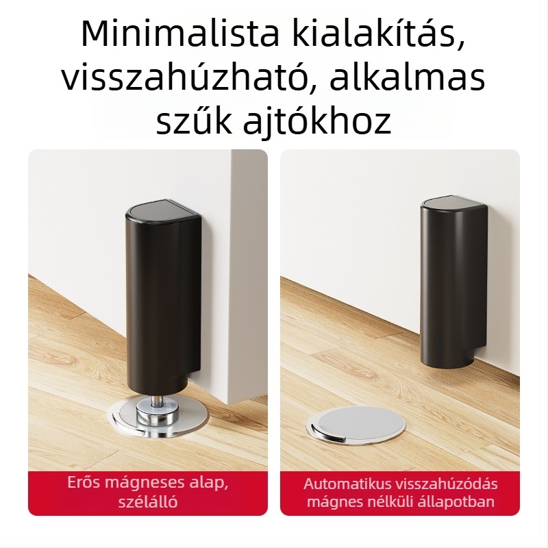 Top Valley Padlóra tapadó ajtóstop – fúrás nélkül, visszahúzható anti-kick dizájn, hálószoba és fürdőszoba számára