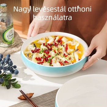 Nagy porcelán tál levesekhez és halételekhez