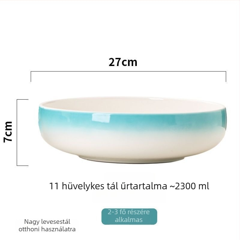 Nagy porcelán tál levesekhez és halételekhez