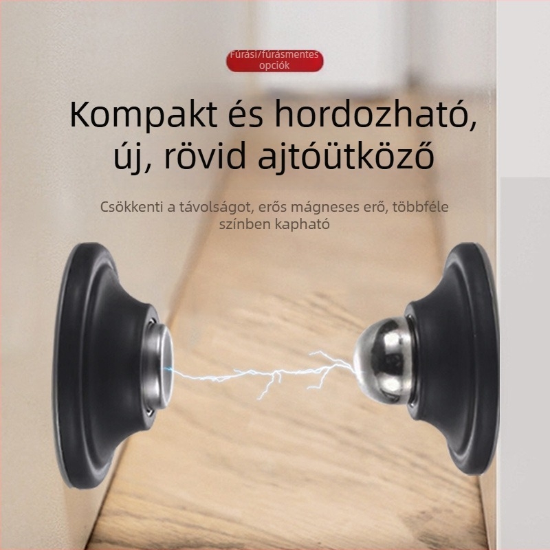 Új fúrás nélküli mágneses ajtóstop, fürdőszobához és hálószobához – rövid szilikon ajtóütköző, ütésvédő