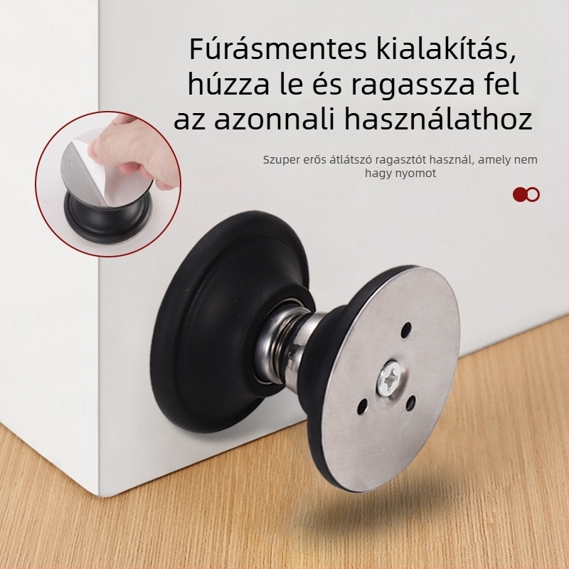 Új fúrás nélküli mágneses ajtóstop, fürdőszobához és hálószobához – rövid szilikon ajtóütköző, ütésvédő