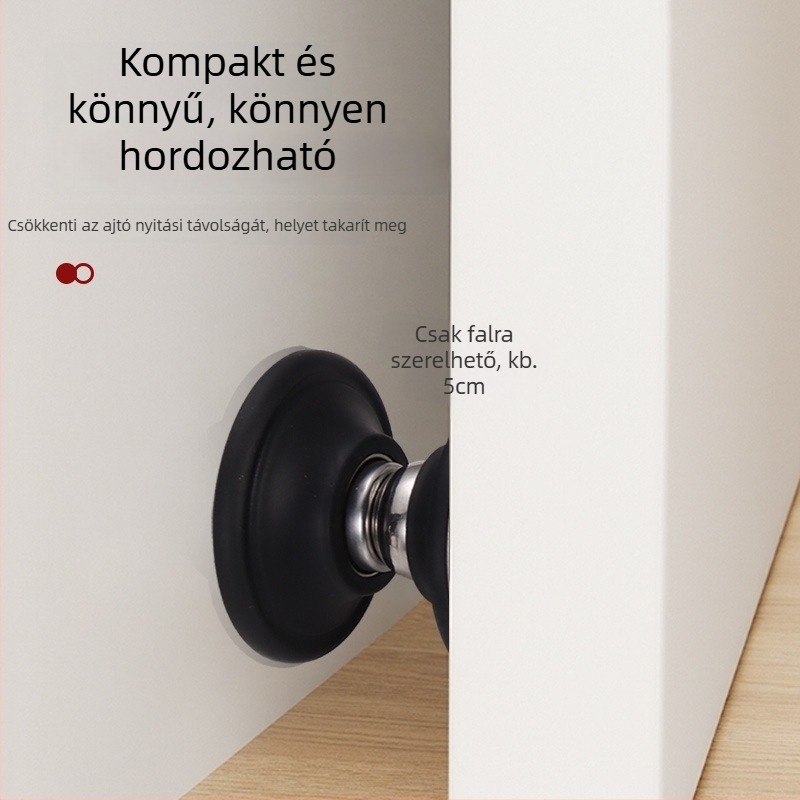 Új fúrás nélküli mágneses ajtóstop, fürdőszobához és hálószobához – rövid szilikon ajtóütköző, ütésvédő