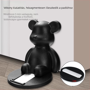 Rajzfilm medve mágneses ajtócsapó, fúrás nélkül, padlóra szerelve, fürdőszoba és hálószoba, ütésálló, szélálló, gyerekeknek dupla használatú