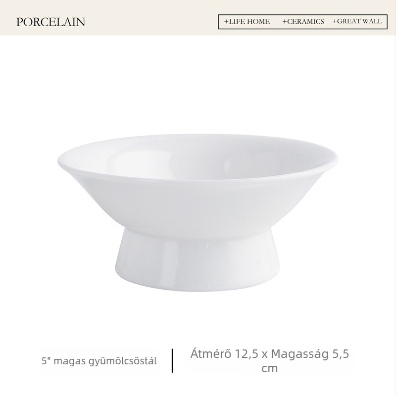 Palota-stílusú porcelán desszert- és fagylaltos tálak, magas lábú kivitelben, otthoni használatra, szárított gyümölcsök tálalására.