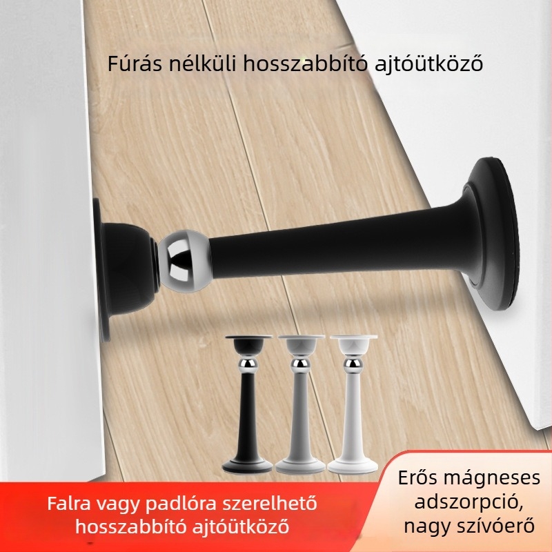 Fúrás nélküli ajtóstop, erős mágnessel, padlóhoz rögzített szívó ajtómegállító fürdőszobai ajtókhoz