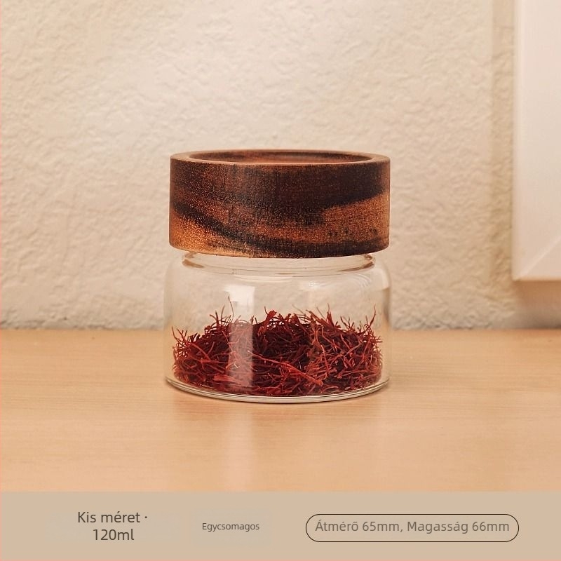 Mézes üveg fedővel, légmentesen záródó tároló edény mézhez és lekvárhoz (legfeljebb 300 ml)
