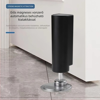 Fúrás nélkül, padlóra szerelt ajtó stopper, erős mágnessel, ütközés elleni védelem a fürdőszobában – otthoni használatra (fém és ABS)