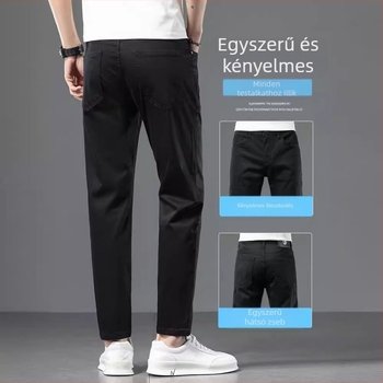 Férfi vékony farmernadrág cropped hosszúságú, slim straight szabás, nyárra, háromvédelmi tulajdonság