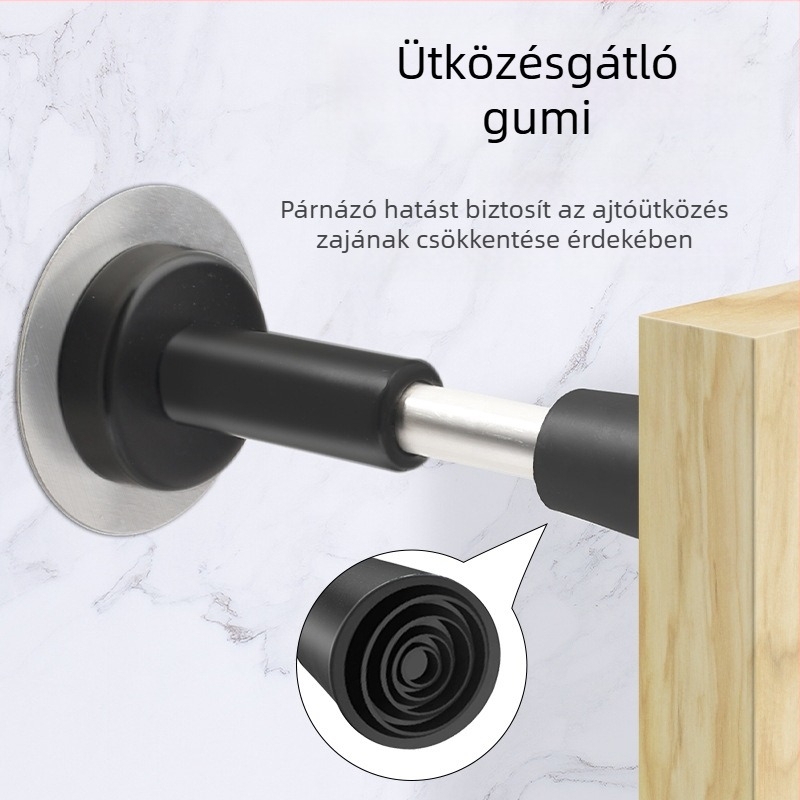 Rozsdamentes acél ajtó szívóval, fúrás nélkül, ütésálló felső ajtóeszköz belépőajtóhoz
