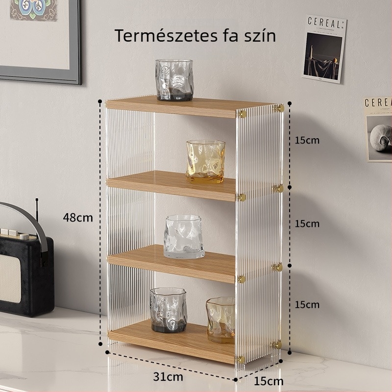 Új akrils pohártartó irodához, sokoldalú hordozható pohár- és szalvétatároló, négy szintű, könnyen tisztítható